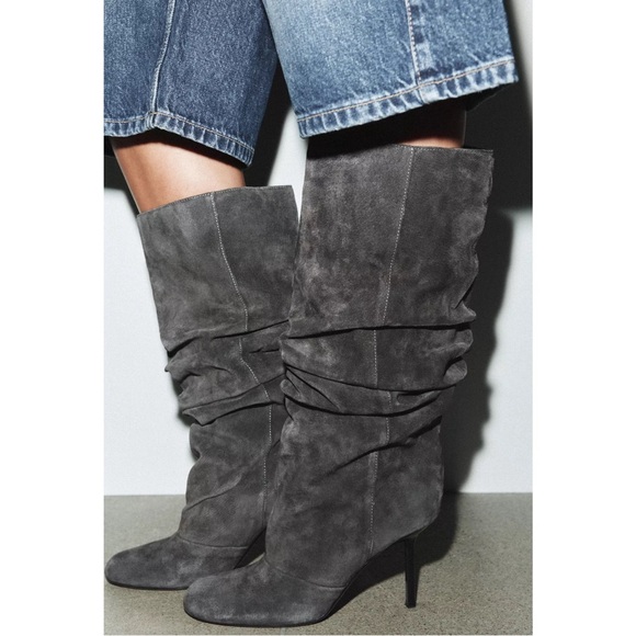 Zara Shoes - Zara GATHERED LEATHER BOOTS